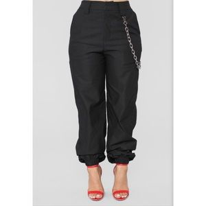 Black Chain Detail Joggers
